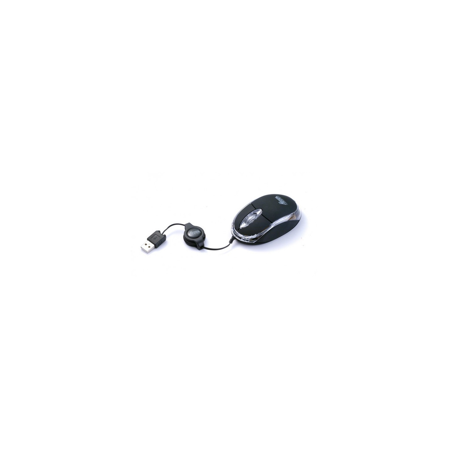 Mini souris optique noir USB cable retractable 800DPI