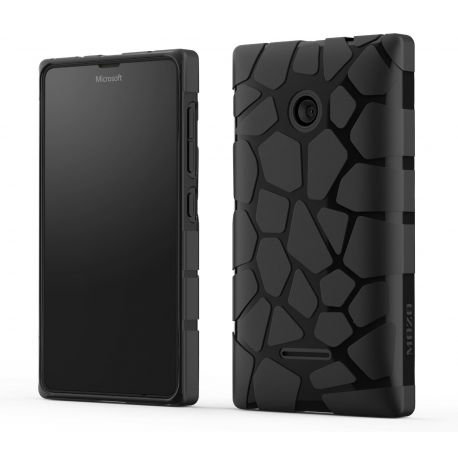 Mozo Coque Silicone Works Noire Pour Microsoft Lumia 435