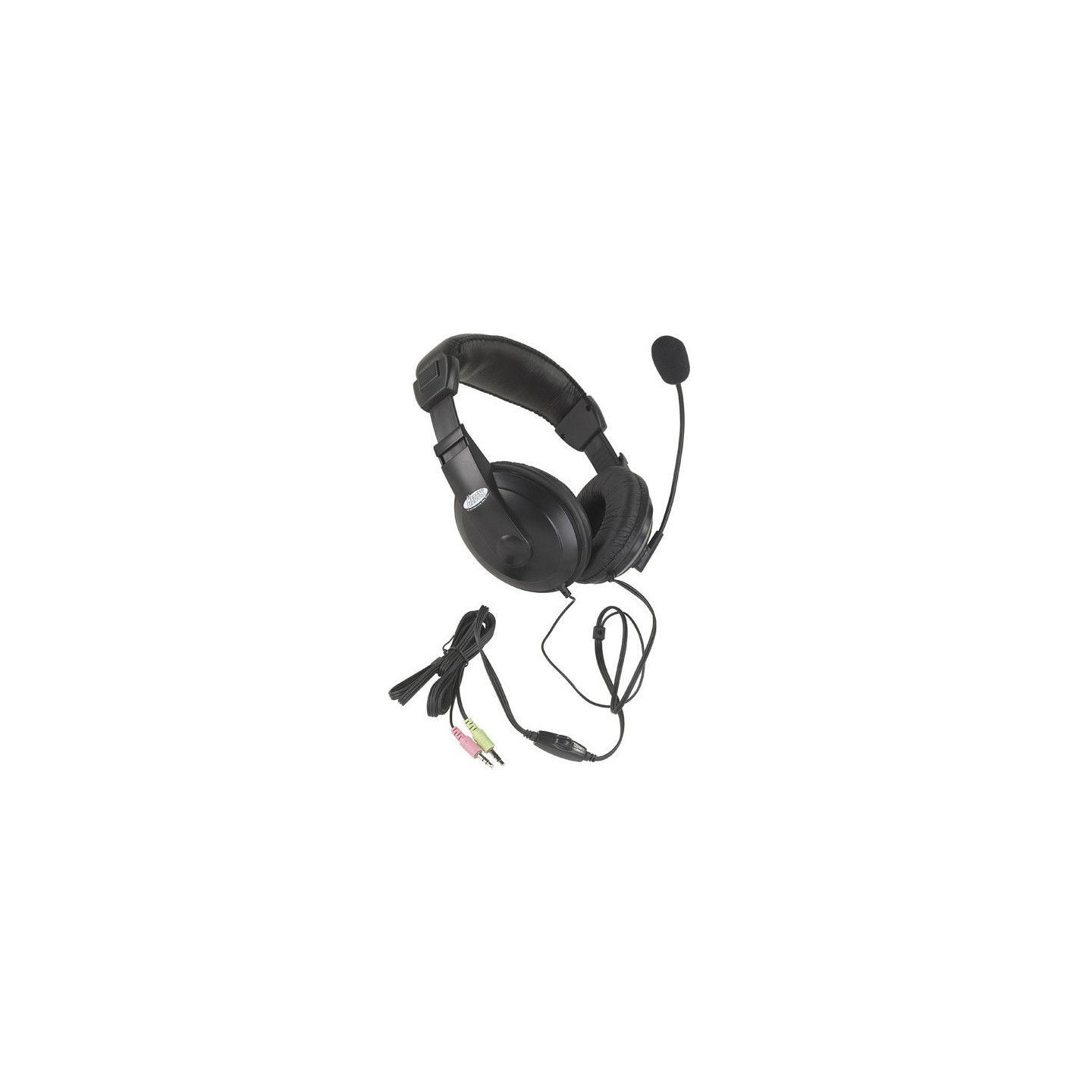 Micro-Casque "Haut de Gamme" avec volume de micro réglable - couleur noir