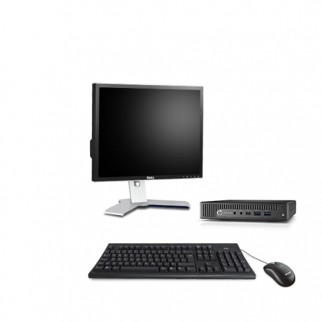 HP EliteDesk 800 G1 i5 format DM reconditionné - 4Go - 120Go SSD - Linux - Ecran19