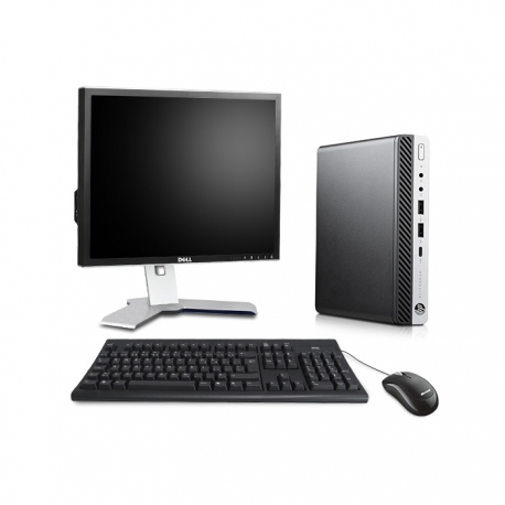 Pack HP EliteDesk 800 G3 DM avec écran 19 pouces - 8Go - 1To HDD - Linux