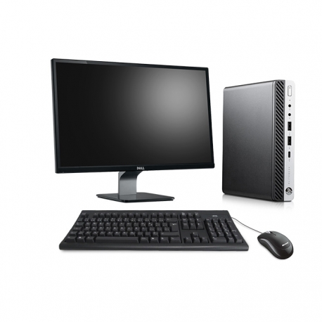 Pack HP EliteDesk 800 G3 DM avec écran 23 pouces - 4 Go - 1 To HDD - Linux