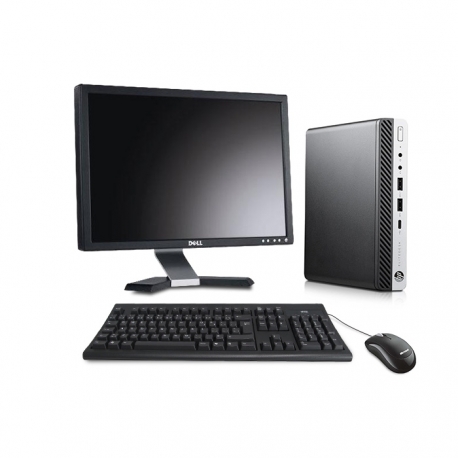 Pack HP EliteDesk 800 G3 DM avec écran 20 pouces - 8Go - SSD 240 Go - Linux