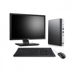 Pack HP EliteDesk 800 G3 DM avec écran 22 pouces - 8 Go - SSD 256 Go - Linux