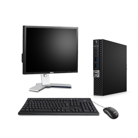 Pack PC bureau reconditionné - Dell OptiPlex 7040 Micro - 8Go - 2To HDD + Écran 19"