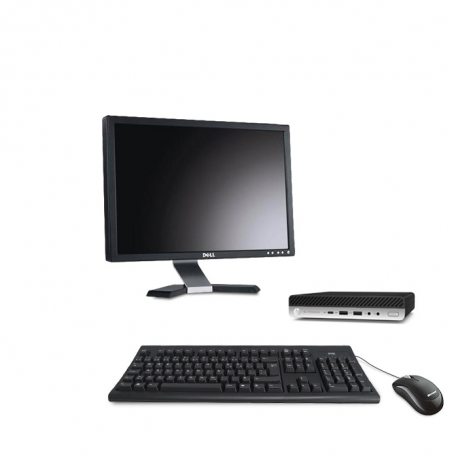 HP EliteDesk 800 G4 DM - PC de bureau reconditionné - 8Go - 240Go SSD - écran 20"