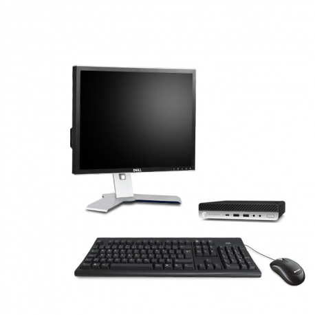 HP EliteDesk 800 G4 DM - PC de bureau reconditionné - 16Go - 500Go SSD - écran 19"