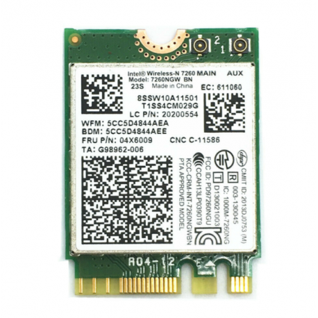 Carte WIFI + Bluetooth Intel Wireless-N 7265 - 7260NGW BN - LaptopService