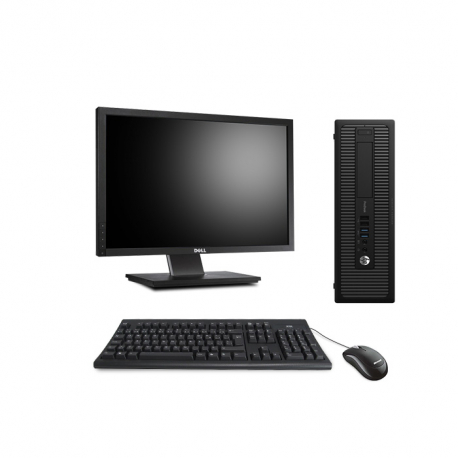 Pc de bureau - HP EliteDesk 800 G1 format SFF reconditionné - 8Go - 500Go HDD - Ecran22