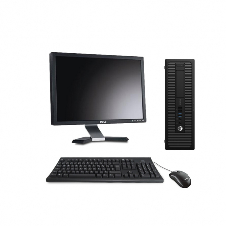 Pc de bureau - HP EliteDesk 800 G1 format SFF reconditionné - 8Go - 500Go HDD - Ecran22