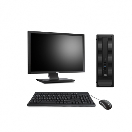Pc de bureau - HP EliteDesk 800 G1 format SFF reconditionné - 8Go - 500Go HDD - Linux - Ecran22
