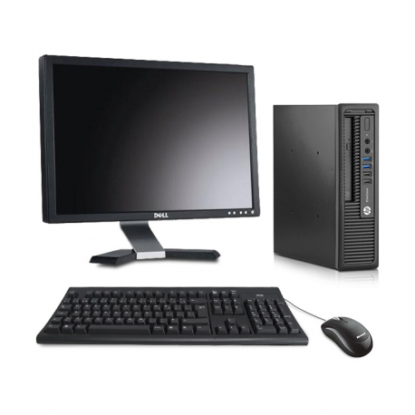 HP EliteDesk 800 G1 USDT - 8Go - SSD 120Go - Ecran20