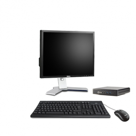 Pack HP EliteDesk 800 G1 Desktop Mini - Linux - 4Go - 250Go HDD + Écran 19"