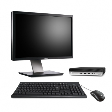 HP EliteDesk 800 G4 DM - PC de bureau reconditionné - 16Go - 512Go SSD - ecran 24
