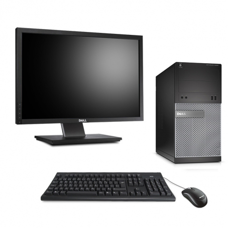 Ordinateur de bureau - Dell OptiPlex 3020 Tour reconditionné - 16Go - 256Go SSD - Windows 10 - Ecran 22