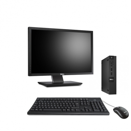 Pack Ordinateur de bureau - Dell OptiPlex 3020 Micro reconditionné - 8Go - 500Go HDD - Windows 10 + écran 22"