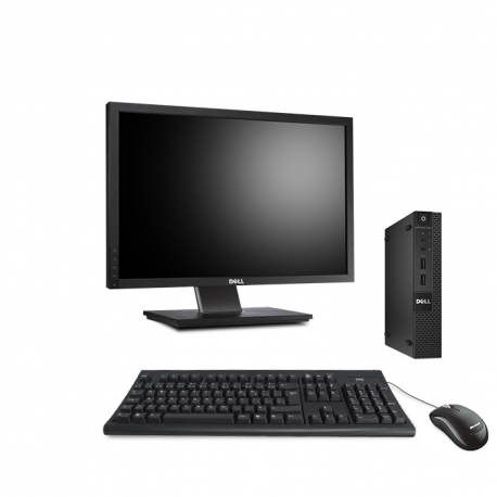 Pack Ordinateur de bureau - Dell OptiPlex 3020 Micro reconditionné - Linux - 8Go - 500Go HDD - Windows 10 + écran 22"