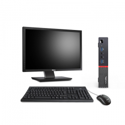 Pack PC de bureau reconditionné - Lenovo ThinkCentre M700 Tiny - 16Go - 256Go SSD + 22"