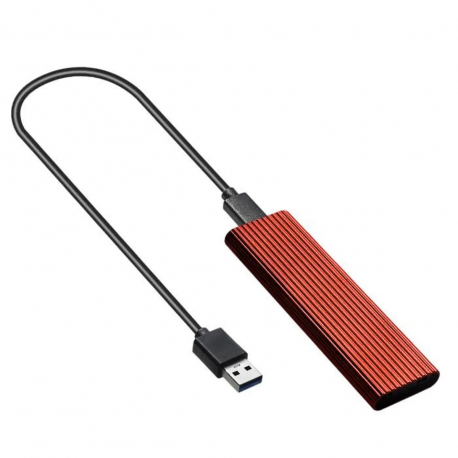 Boitier Externe M.2 - Aluminium - Rouge - LaptopService