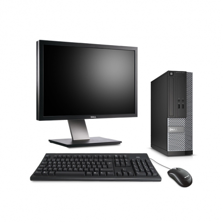 Pack avec écran 24" - PC de bureau reconditionné - Dell OptiPlex 3020 SFF - 8Go - 500Go HDD - Windows 10