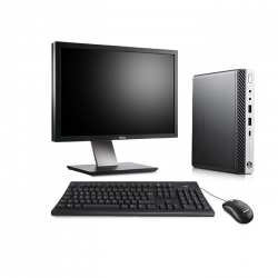 Pack HP EliteDesk 800 G3 DM avec écran 24 pouces - 16 Go - SSD 512 Go