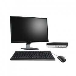 HP EliteDesk 800 G4 DM - PC de bureau reconditionné - Linux - 8Go - 256Go SSD - écran 23"