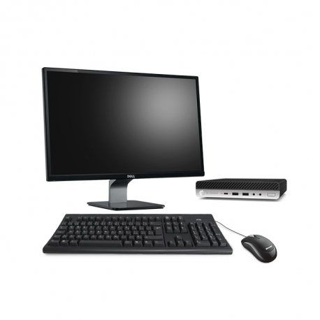 HP EliteDesk 800 G4 DM - PC de bureau reconditionné - Linux - 8Go - 256Go SSD - écran 23"