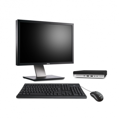 HP EliteDesk 800 G4 DM - PC de bureau reconditionné - Linux - 8Go - 512Go SSD - écran 24"
