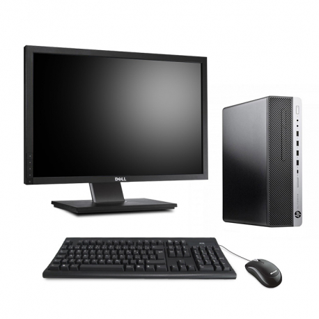 Pack HP EliteDesk 800 G3 SFF  - 8Go - 256 Go SSD + 22"