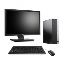 Pack HP EliteDesk 800 G3 SFF  - Linux - 8Go - 256 Go SSD + 22"
