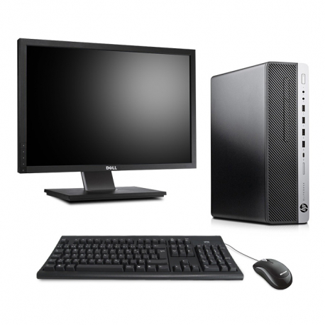 Pack HP EliteDesk 800 G5 SFF - PC de bureau reconditionné - i3 - 8Go - 256Go SSD - Linux + 22"
