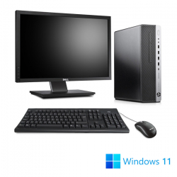 HP EliteDesk 800 G4 SFF - Pack PC de bureau reconditionné avec écran 22" - 8Go - 512Go SSD - W11