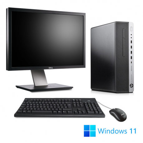 Pack HP EliteDesk 800 G5 SFF + 24" - PC de bureau reconditionné - i5 - 16Go - 512Go SSD - W11