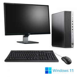 HP EliteDesk 800 G4 SFF - Pack PC de bureau reconditionné avec écran 23" - 8Go - 256Go SSD - W11
