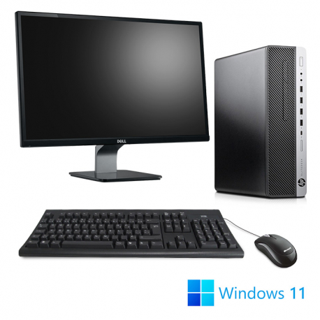 HP EliteDesk 800 G4 SFF - Pack PC de bureau reconditionné avec écran 23" - 16Go - 512Go SSD - W11