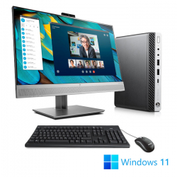 Pack HP ProDesk 600 G4 DM - i5-8400T - 8Go - 512Go SSD - W11 + 24" E243M