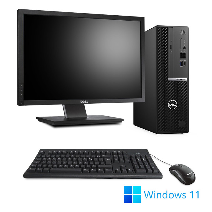 Dell OptiPlex 5080 SFF + 22" reconditionné - i3 - 16 Go - 256 Go SSD - W11